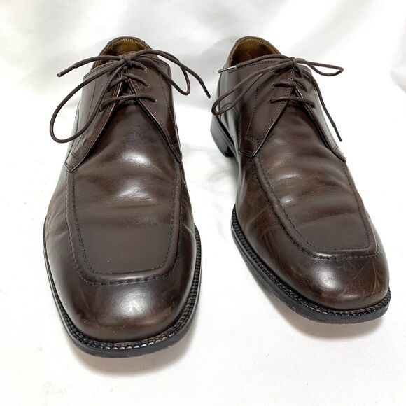 Cole Haan Dress Shoes Brown Eaton Apron Toe Derby Oxford Leather Men’s 11.5 - Picture 6 of 14
